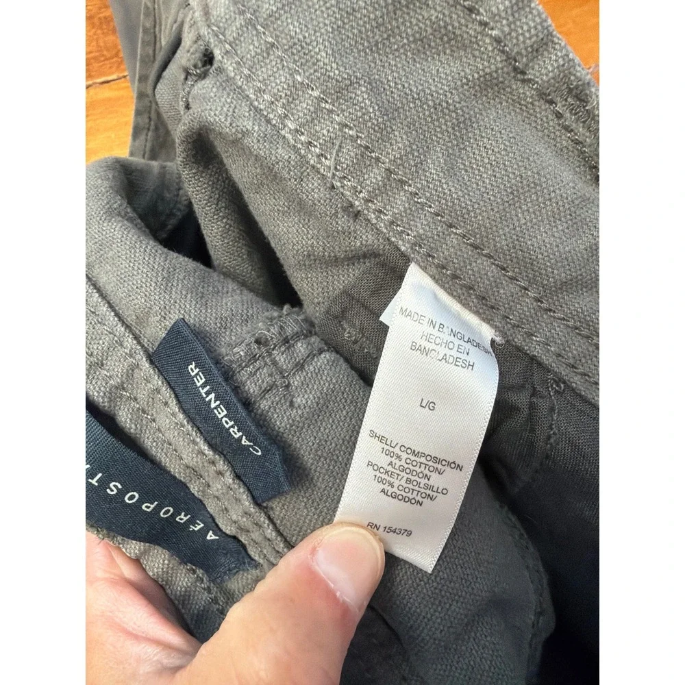 Aeropostale Carpenter Pant Mens Large Gray Cotton Canvas Utility Workwear NEW